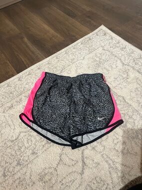 Nike Tempo Black Leopard Print Running Shorts with Pink Side Panels